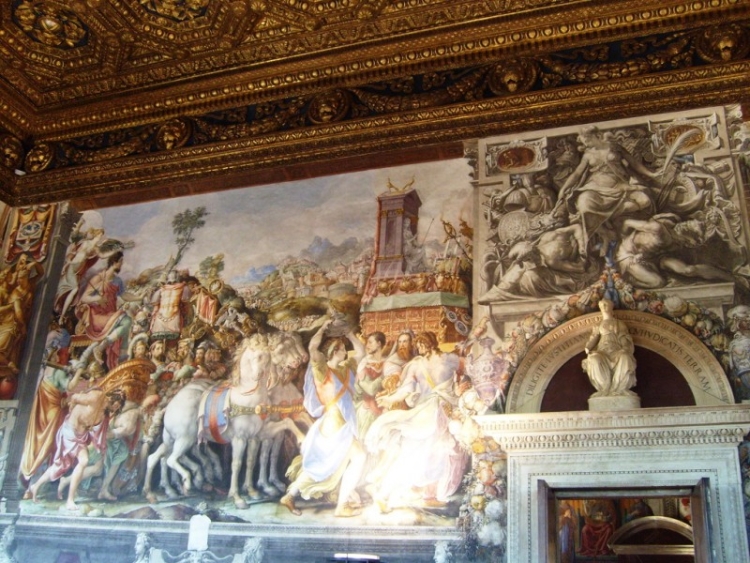 Фреска истории Марка Фурия Камилла в Зале правосудия в Палаццо Веккьо