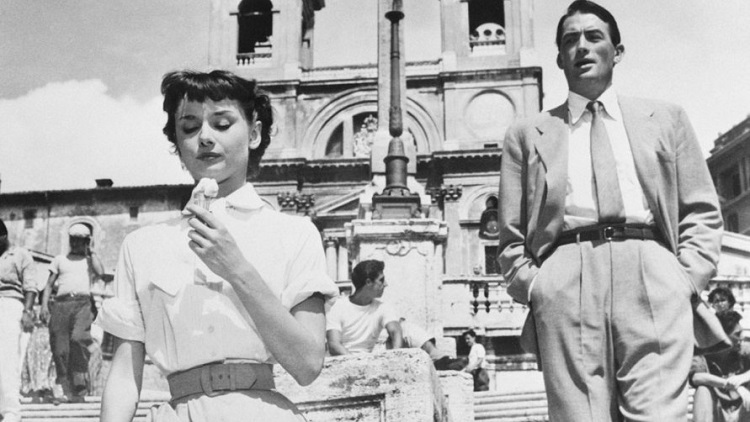 Испанская лестница в Риме - съемки фильма Римские каникулы